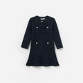 Navy Knit Long Sleeve Dress