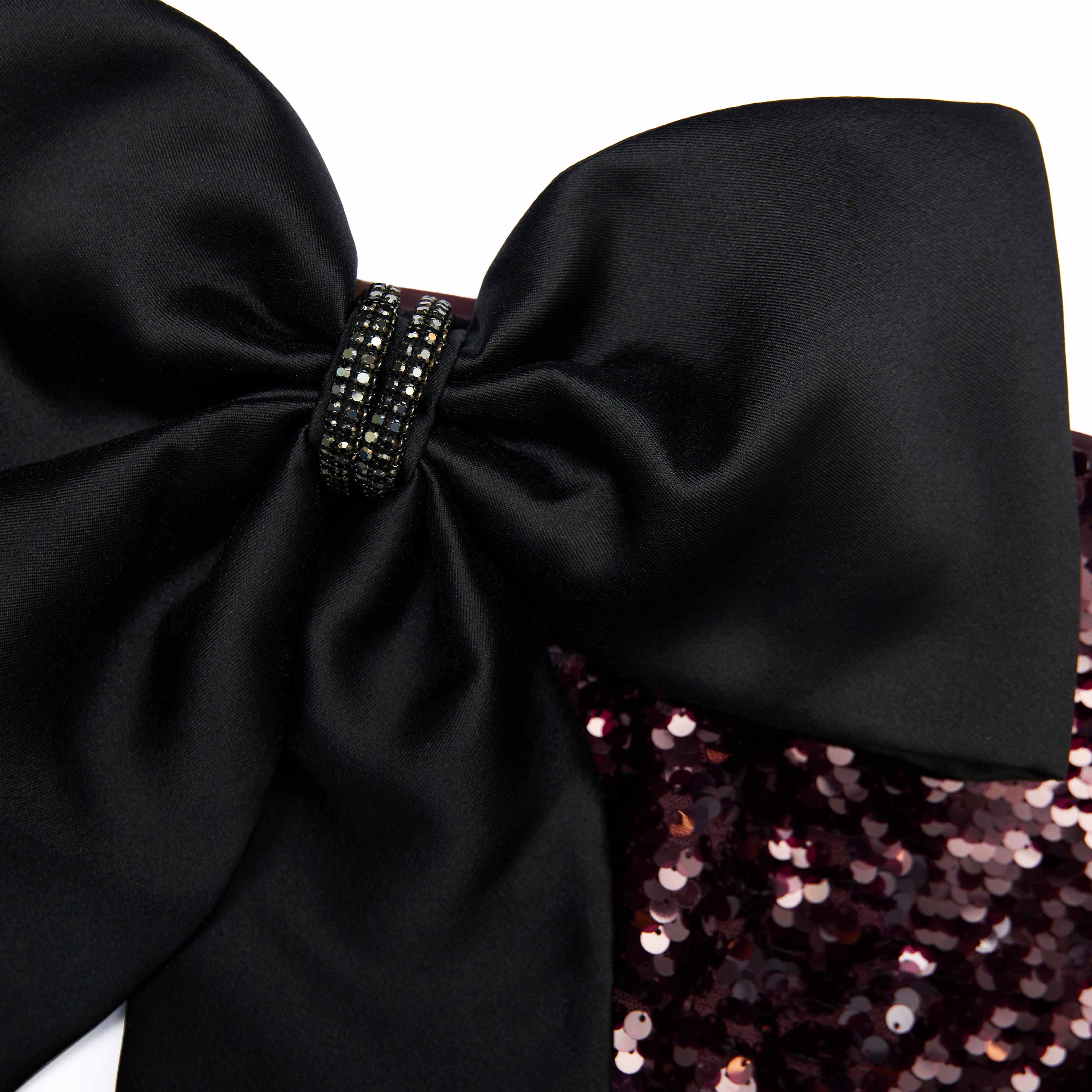 Brown Sequin Bow Maxi Dress