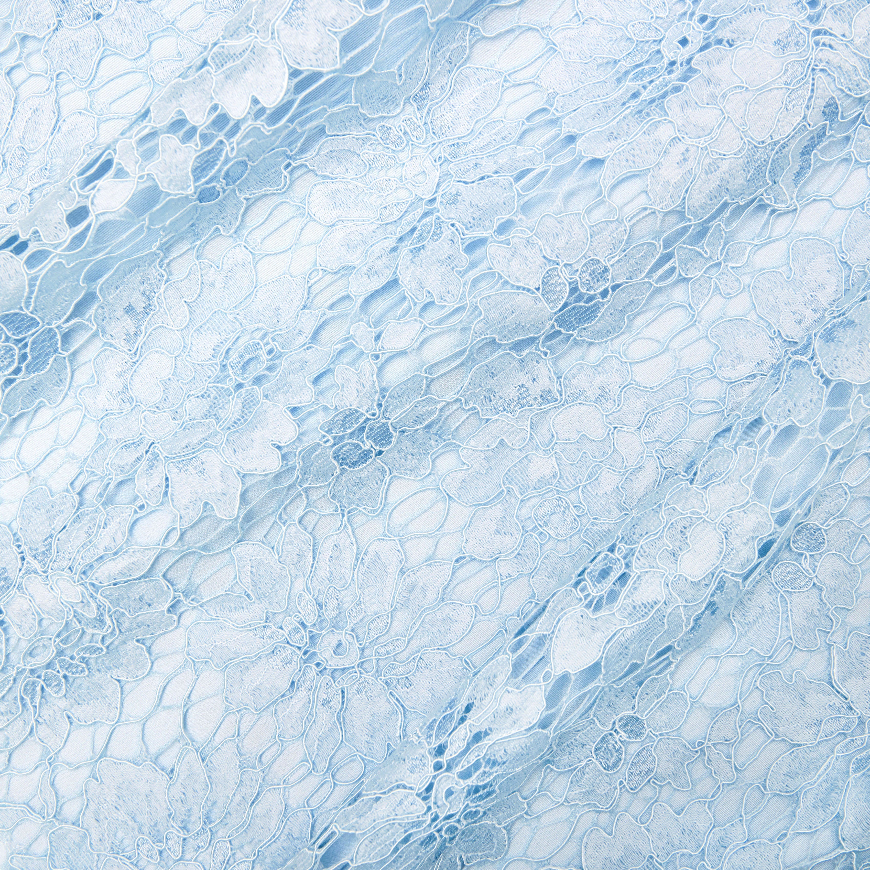 Blue Fine Lace Midi Dress