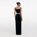 Black Velvet Cut Out Maxi Dress