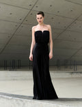 Black Jersey Bandeau Maxi Dress