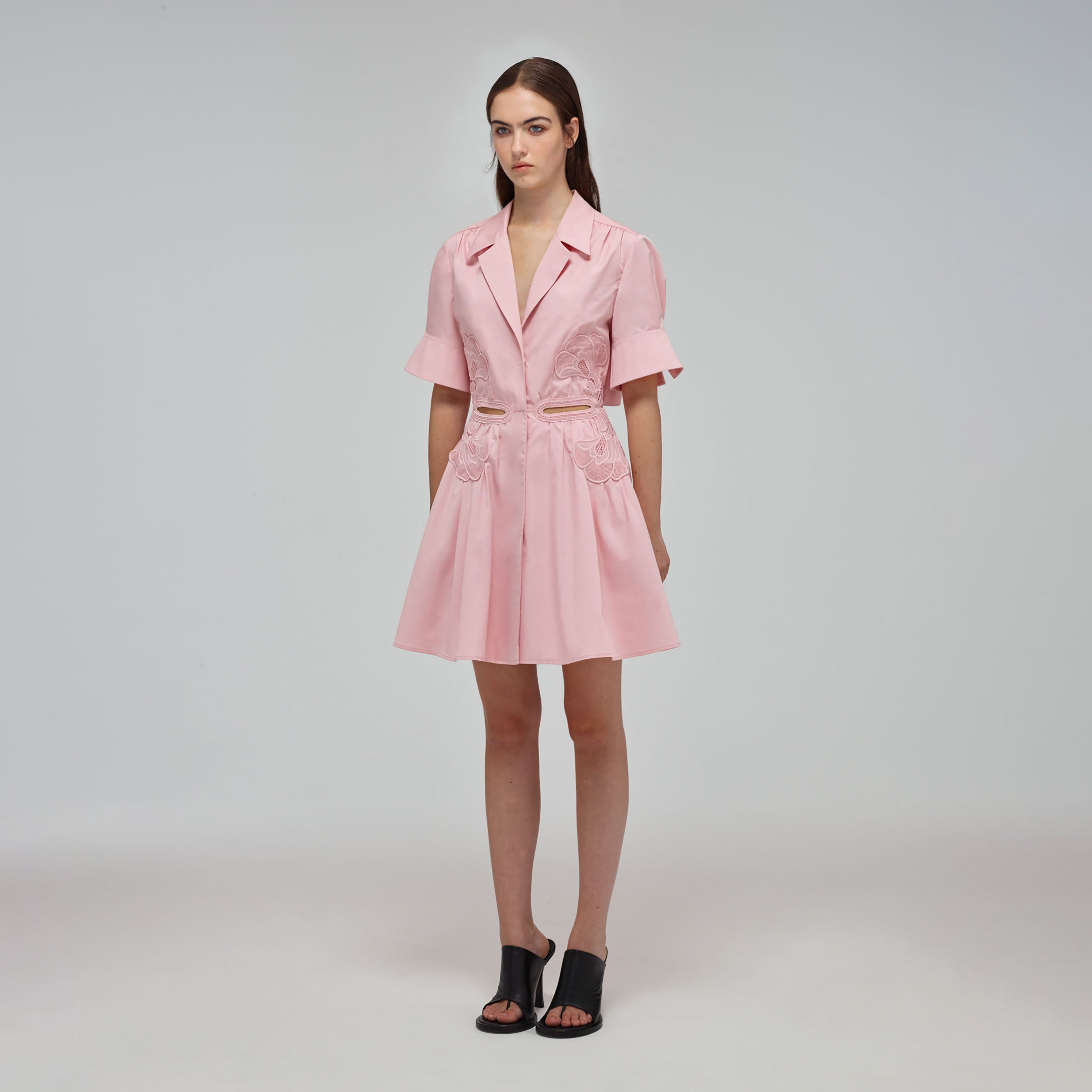 Pink Organic Cotton Cut Out Mini Dress