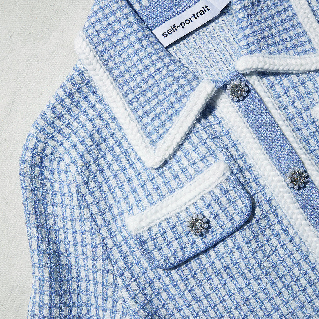 Blue Lurex Knitted Cardigan