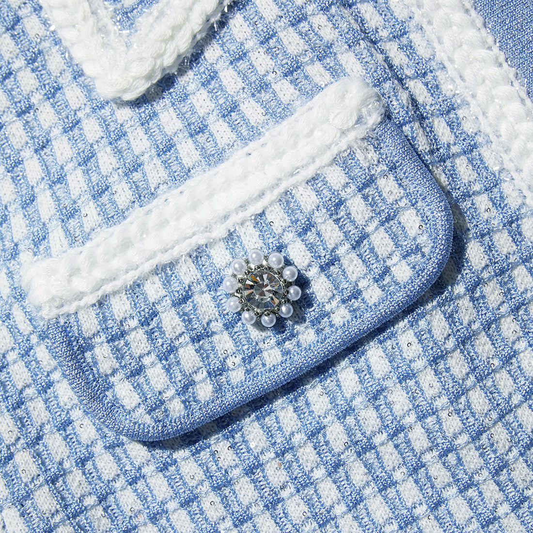 Blue Lurex Knitted Cardigan