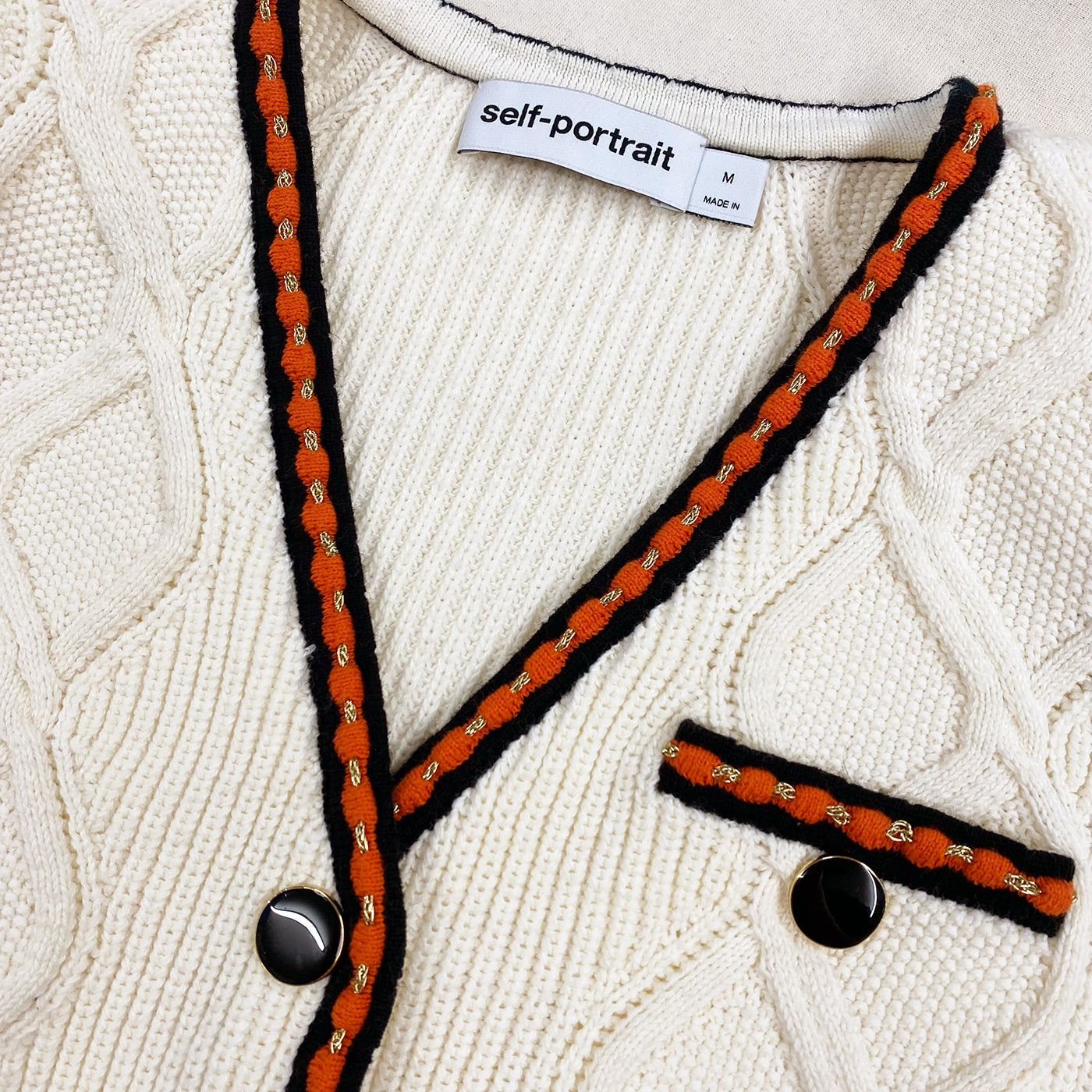 Cream Cable Knit Cardigan