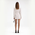 Cream Metallic Boucle Mini Dress