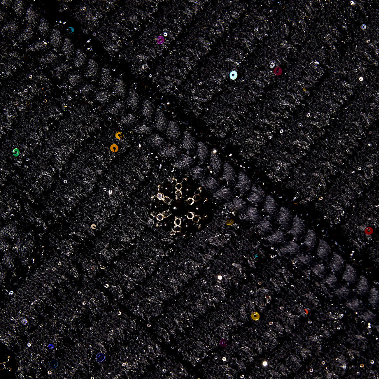 Black Sequin Knit Skirt