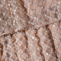 Tan Grid Sequin Tiered Mini Dress