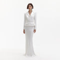 White Crepe Tailored Maxi Dress