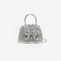 Silver Embellished Micro Bow Bag