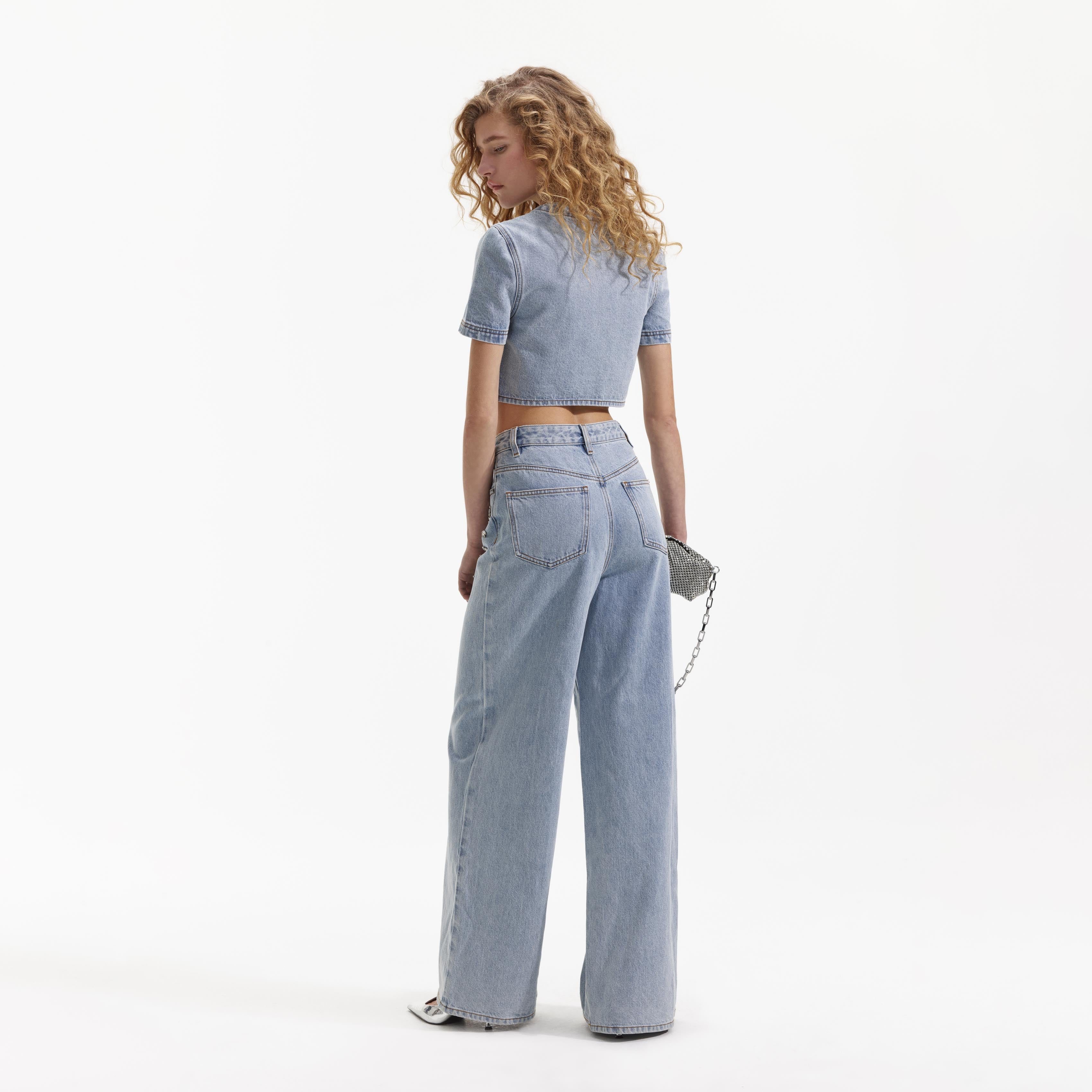 Blue Embellished Jeans