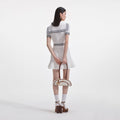 White Textured Knit Mini Skirt