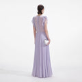 Lilac Chiffon Ruffle Maxi Dress
