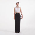 Black And White Crepe Maxi Dress