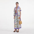 Blue Floral Viscose Trousers