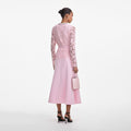 Pink Tailored Lace Midi Dress