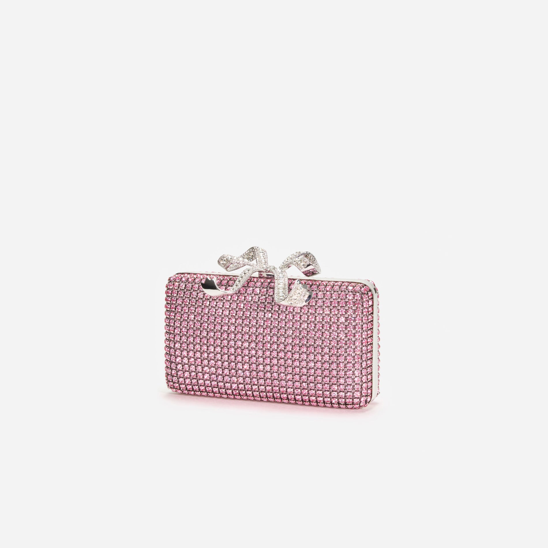 A photo of the Pink Crystal Box Clutch