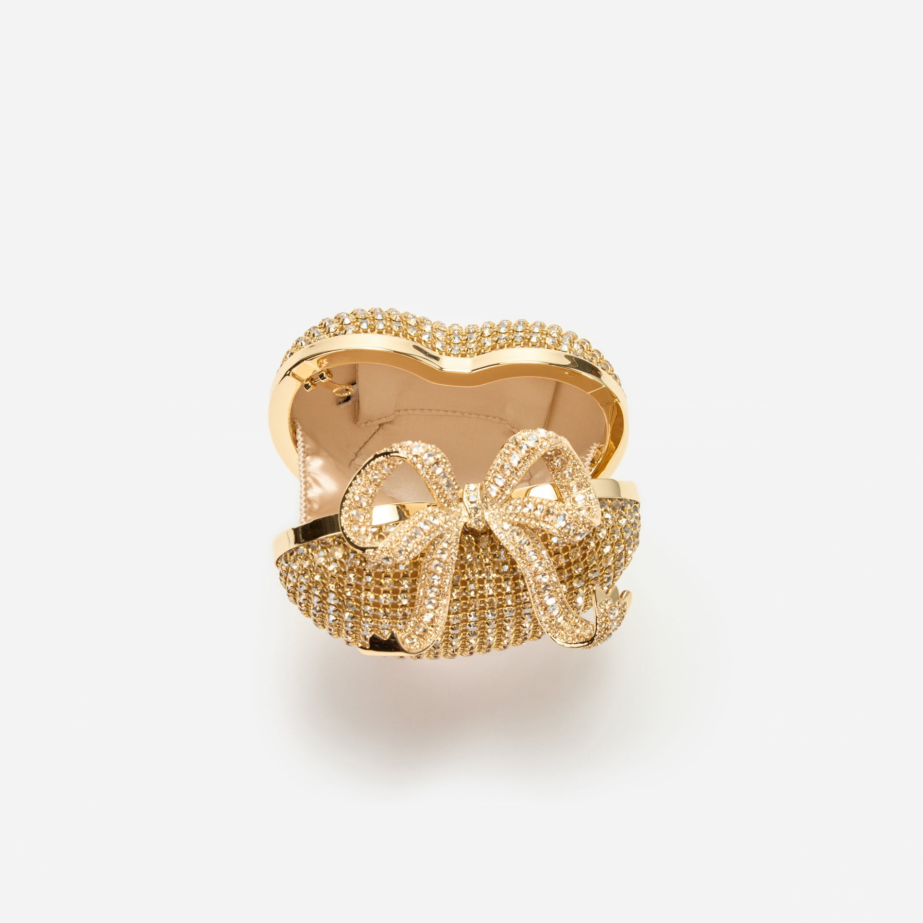 A photo of the Gold Crystal Heart Clutch