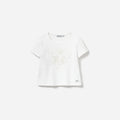 Cream Jersey Flower T-Shirt