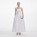 White Taffeta Maxi Dress
