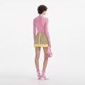 Yellow Crystal Chainmail Mini Skirt
