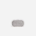 Silver Crystal Lace Detail Clutch