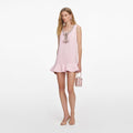 Pink Crepe Mini Dress