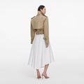 Beige Cropped Trench Jacket