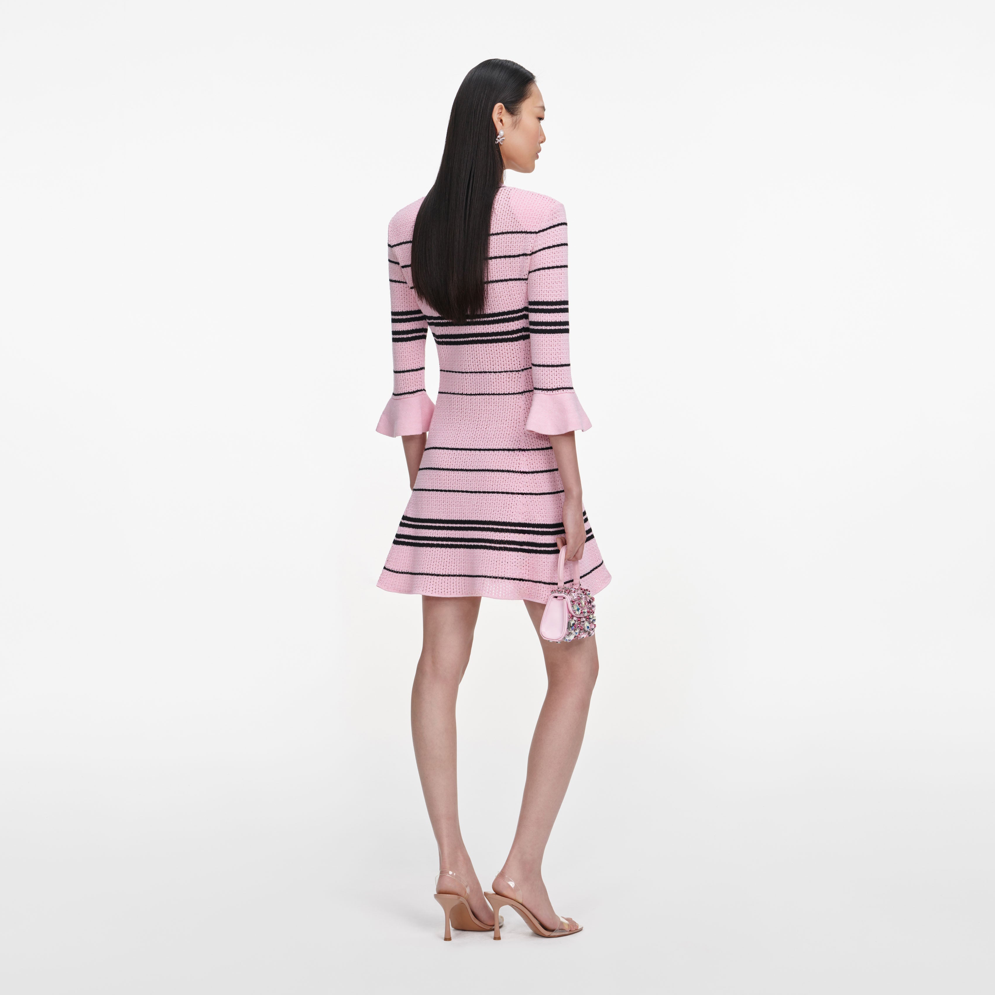 Pink Stripe Knit Mini Dress
