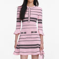 Pink Stripe Knit Mini Dress