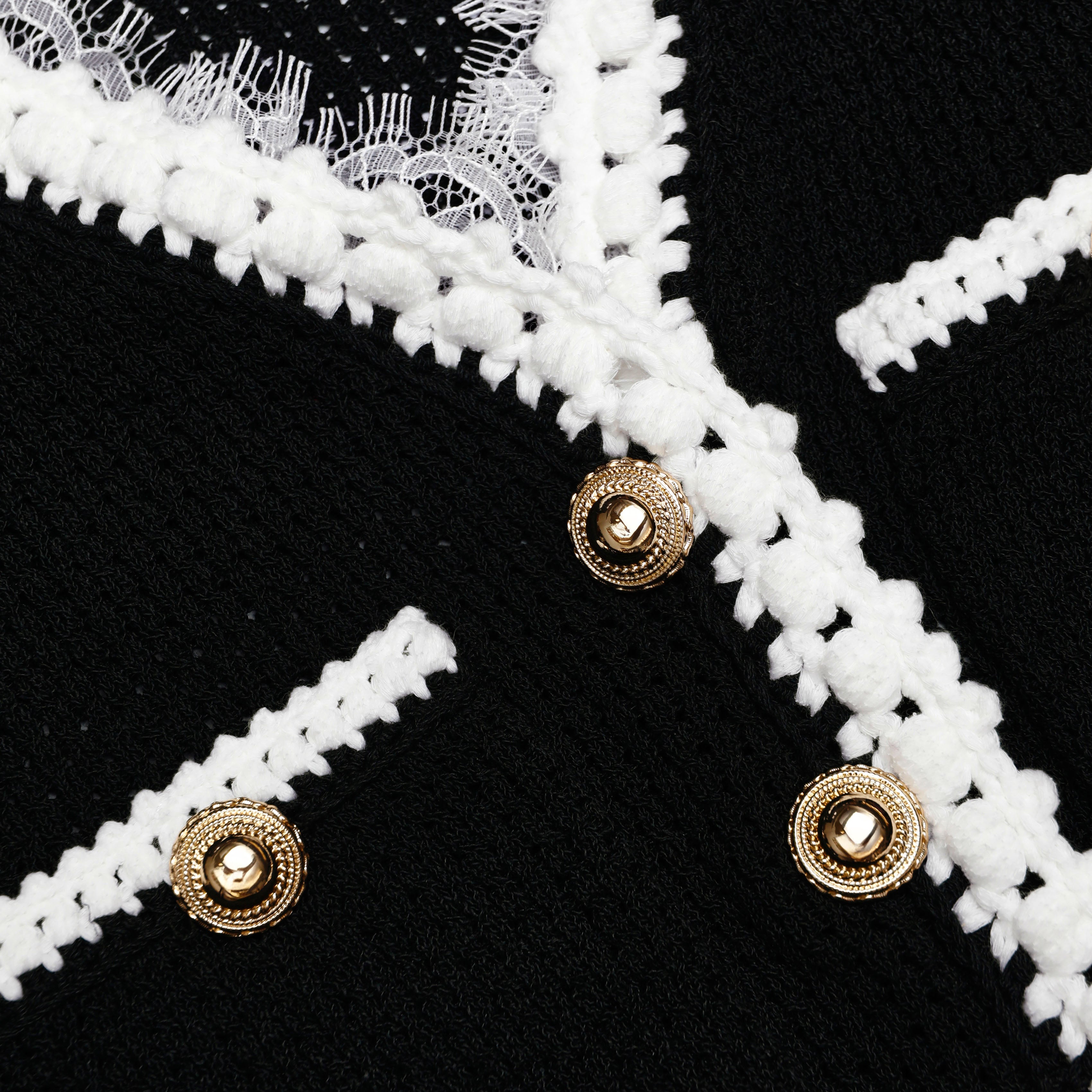 Black Lace Insert Peplum Knit Midi Dress