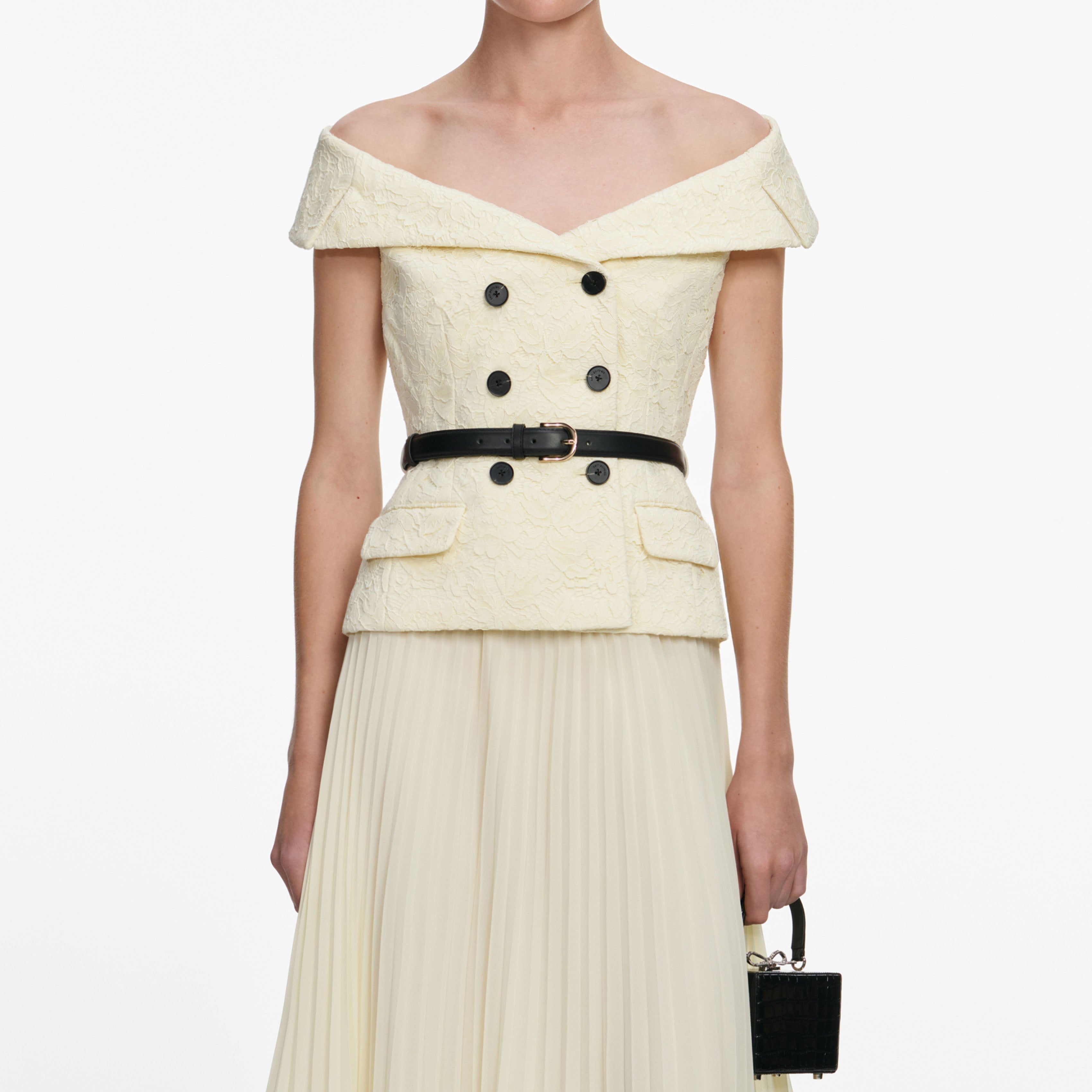 Yellow Lace Chiffon Midi Dress