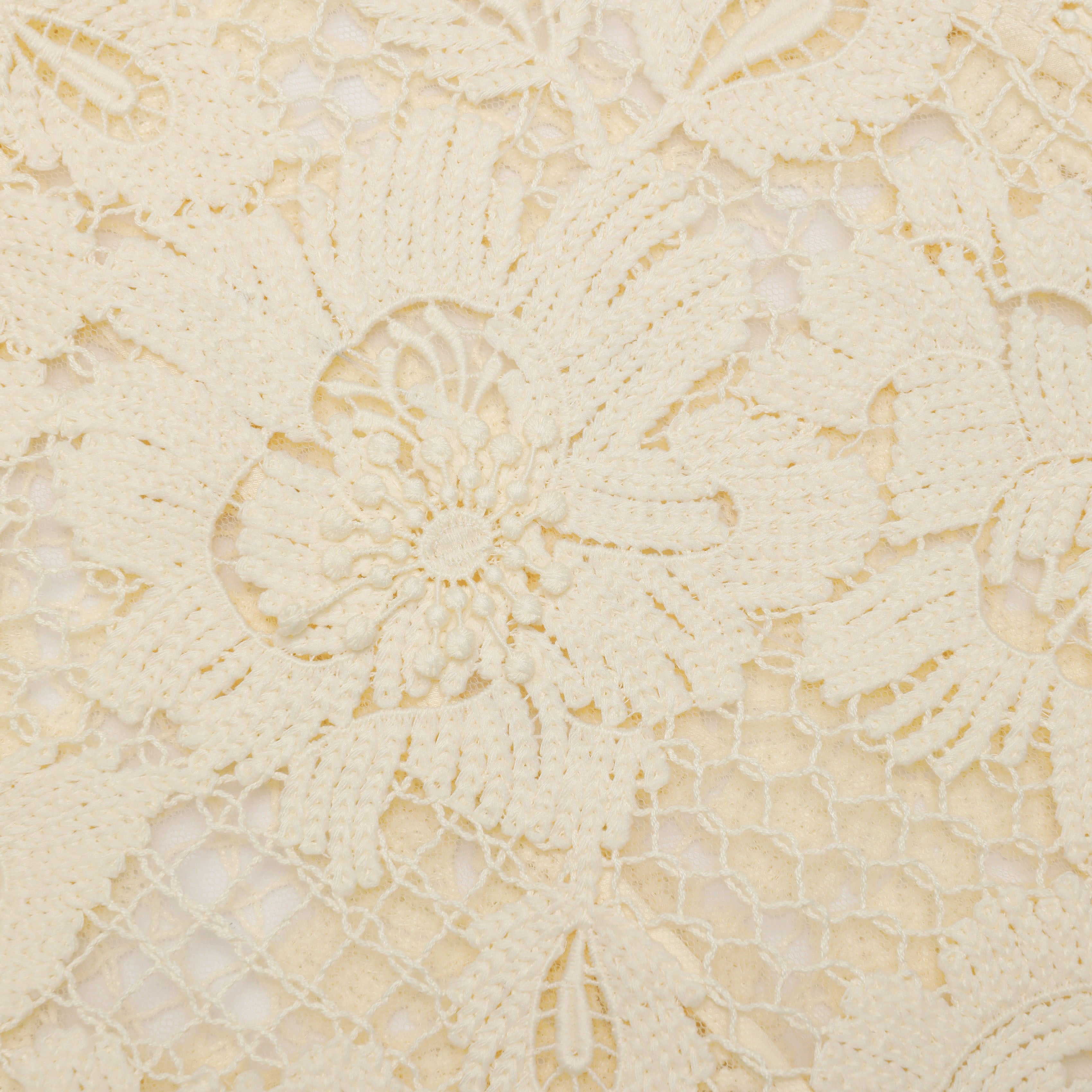 Yellow Crochet Lace Midi Dress