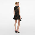 Black Lace Crystal Mini Dress