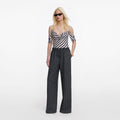 Grey Rhinestone Pinstripe Trousers