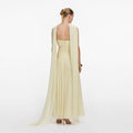 Yellow Georgette Scarf Midi Dress