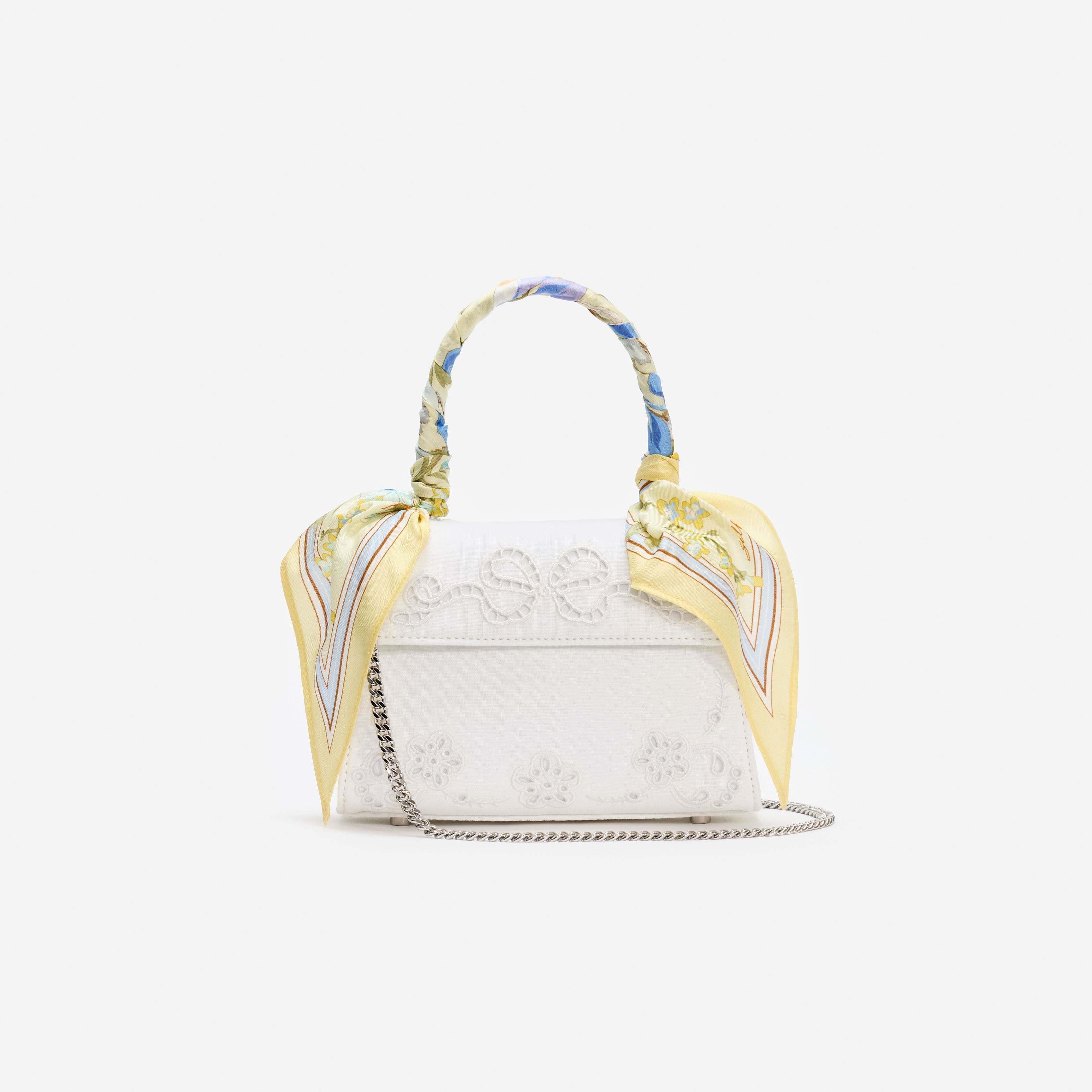 Cream Linen Yellow Floral Mini Bag
