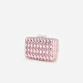 Pink Satin Crystal Clutch Bag