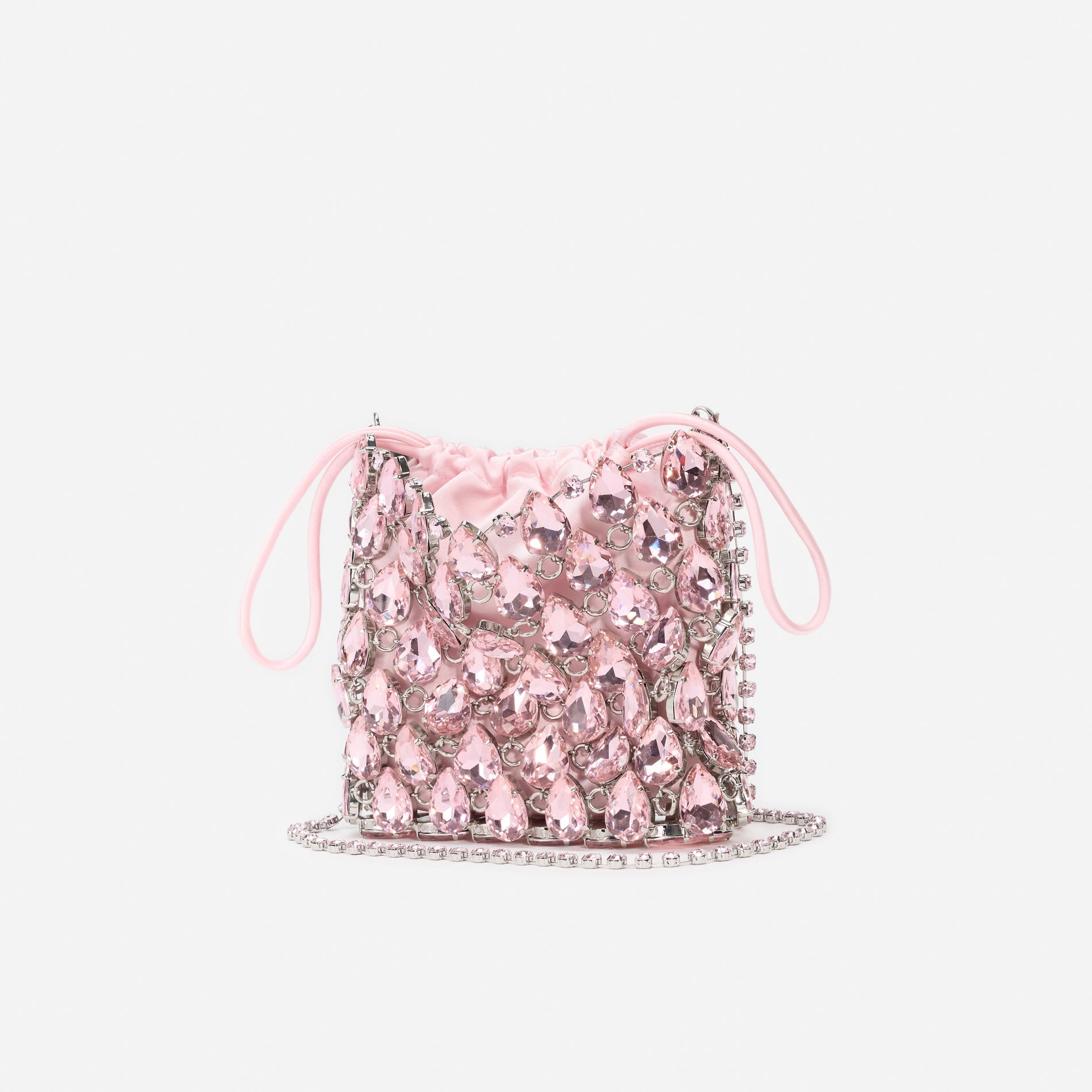 Pink Crystal Chainmail Mini Bag