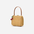 Rattan Cherry Charm Mini Bag