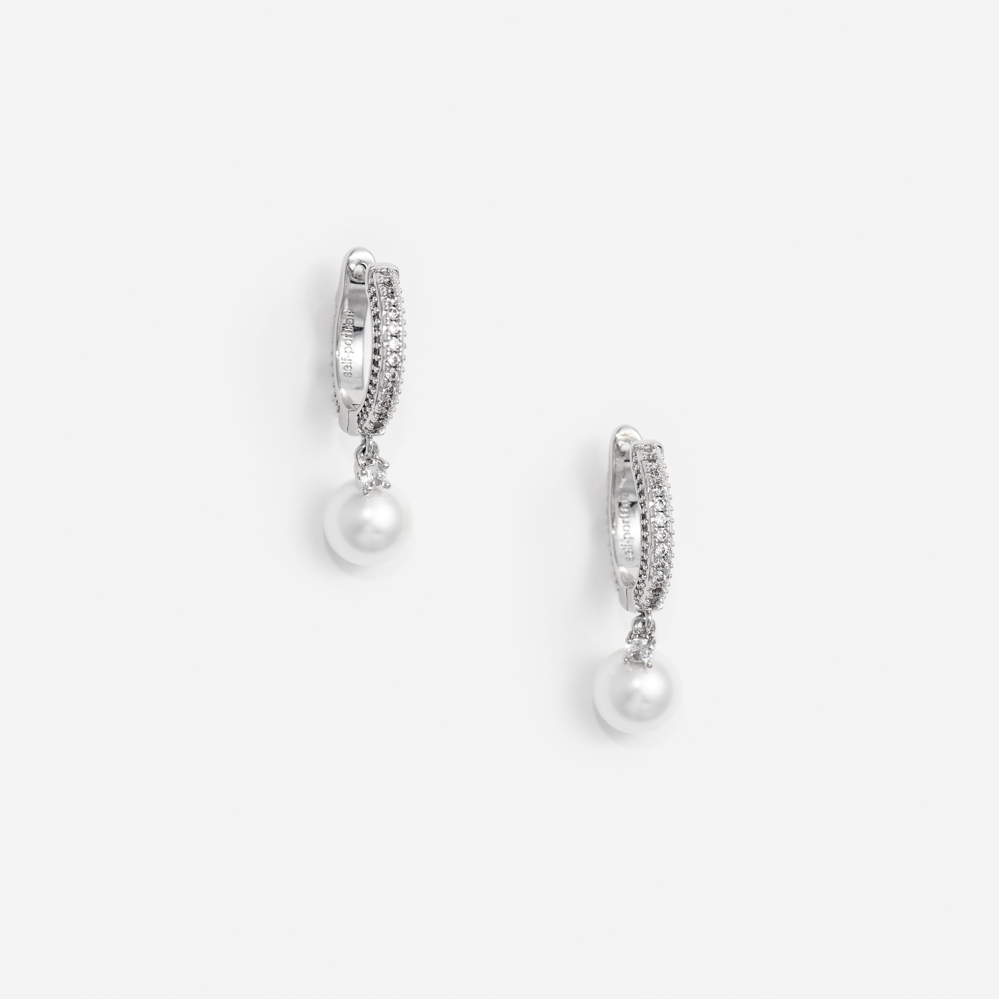 Crystal Pearl Drop Hoop Earrings
