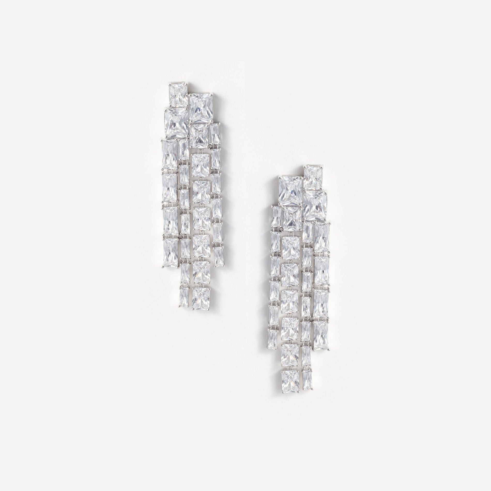 Square Crystal Dangle Earrings