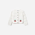 Cream Cherry Motif Cardigan