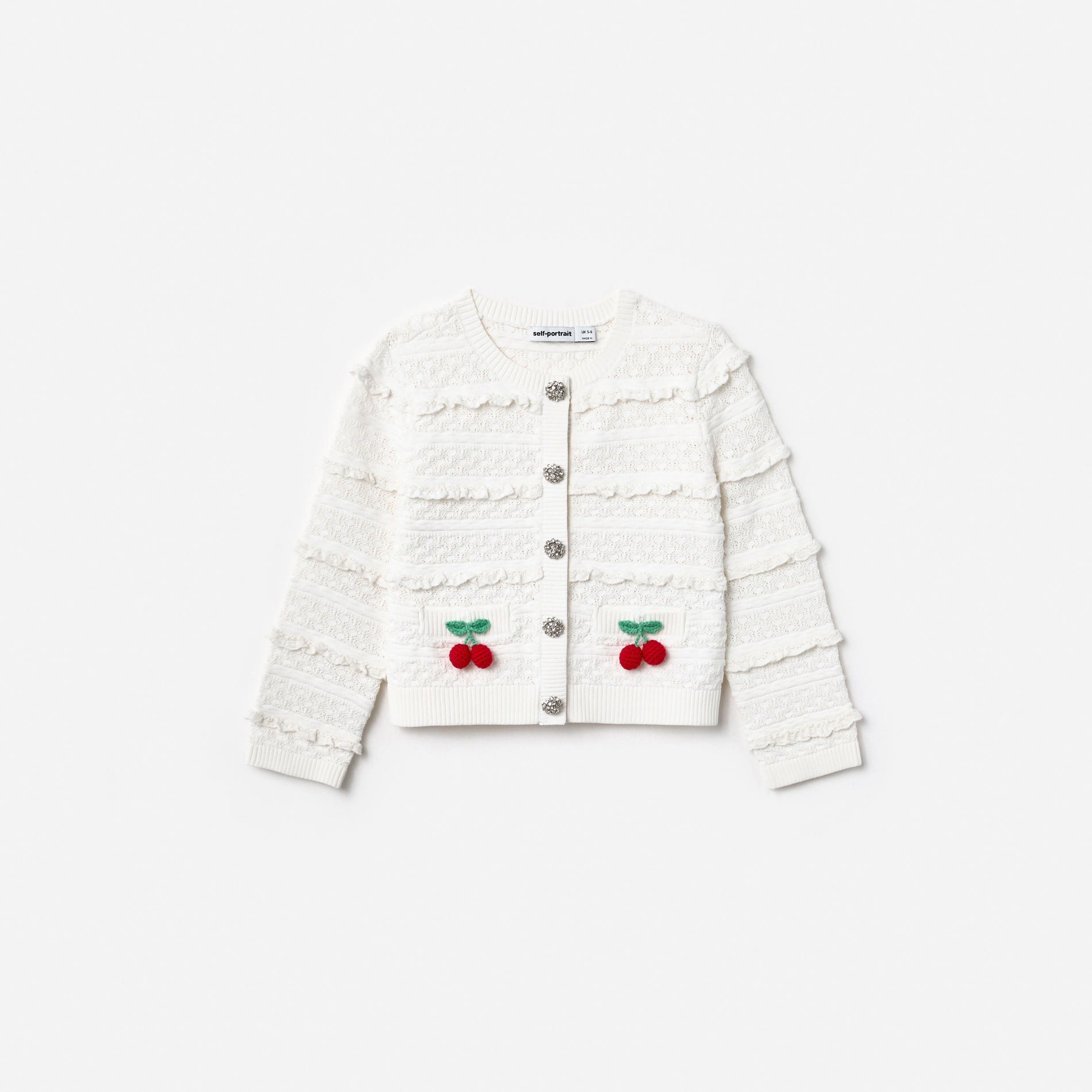 Cream Cherry Motif Cardigan