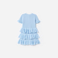 Blue Tiered Knit Dress