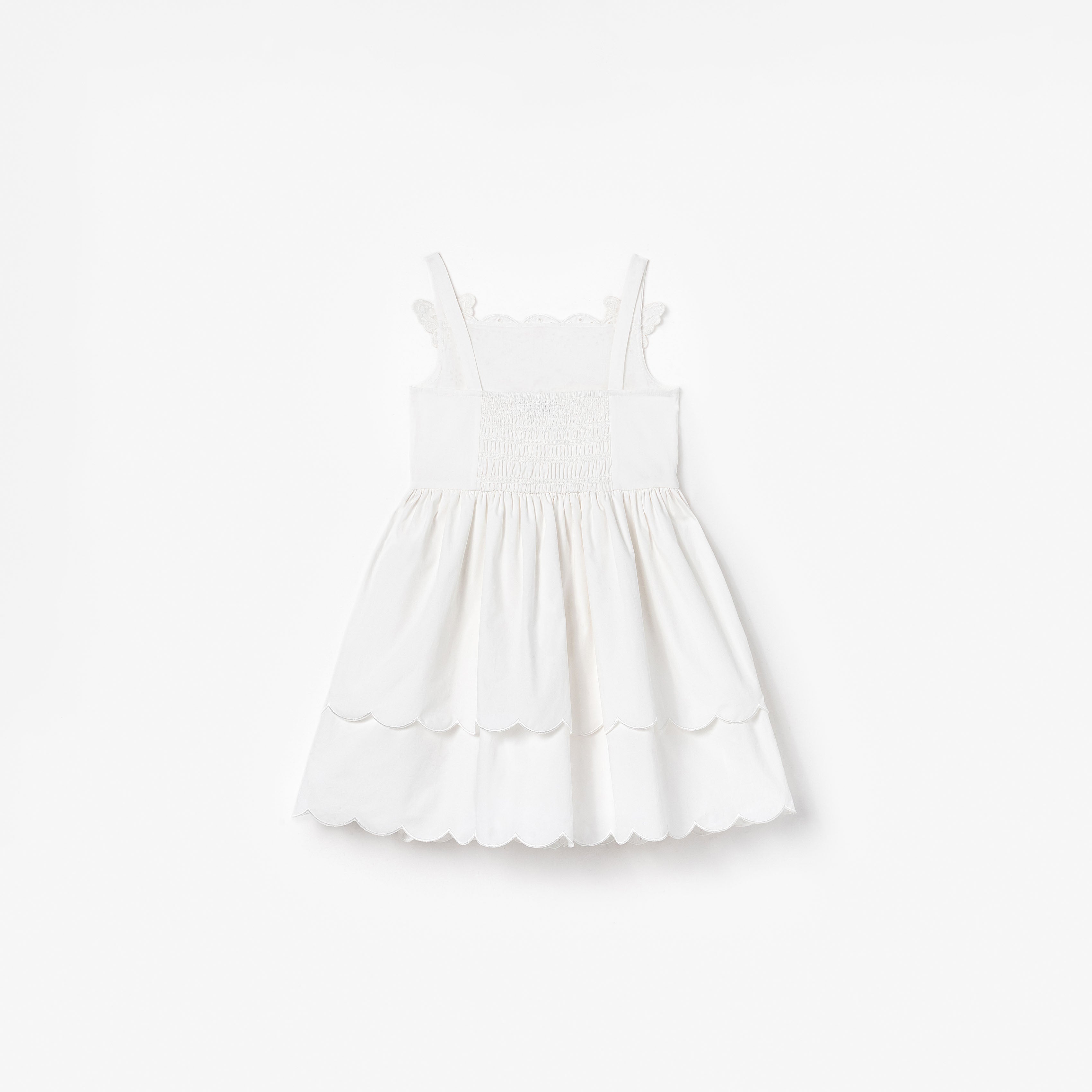 White Cotton Embroidered Dress