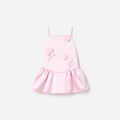 Pink Crepe Sequin Flower Dress