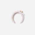 Pink Boucle Lace Bow Head Band
