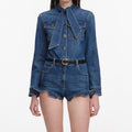 Denim Frill Playsuit