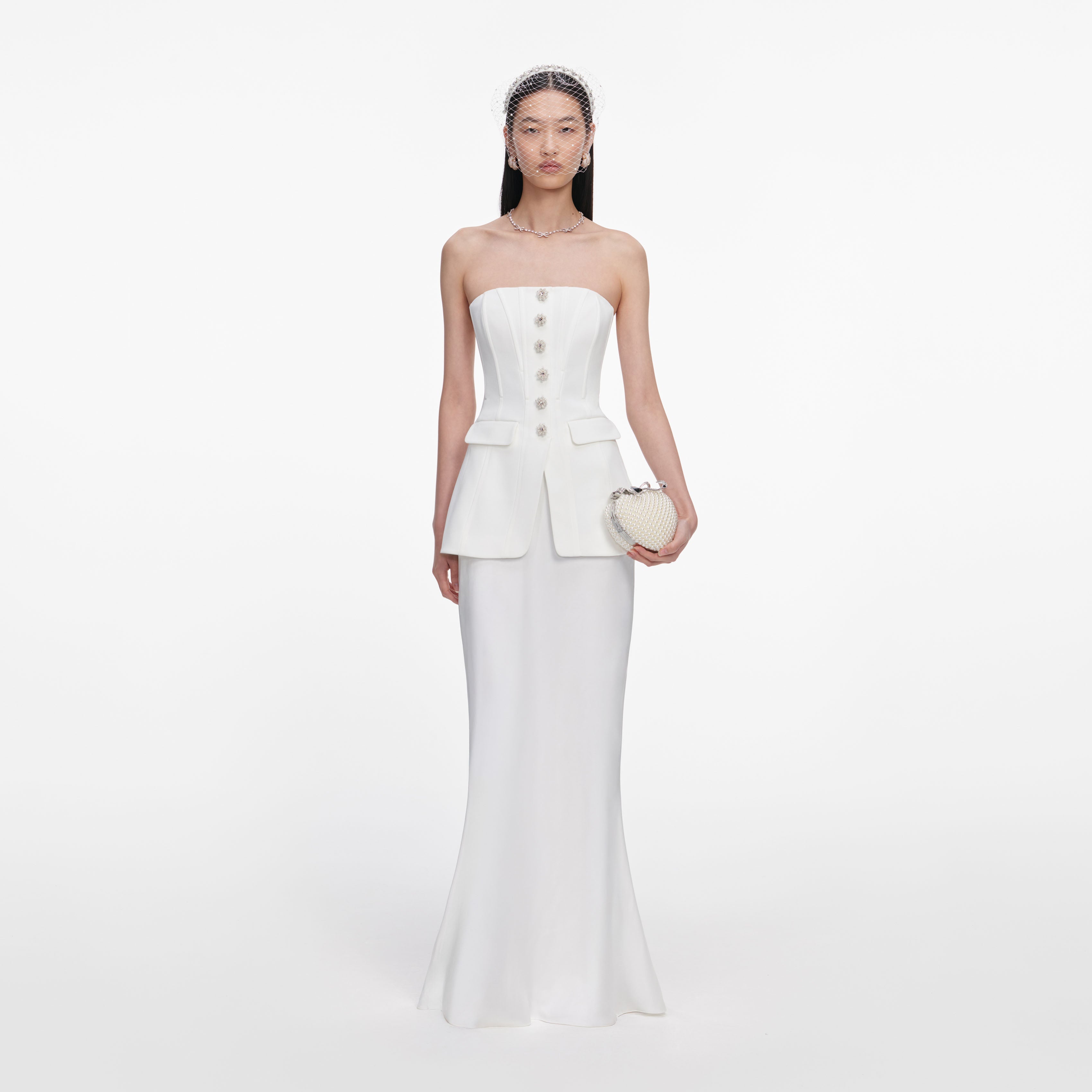 White Bandeau Maxi Dress